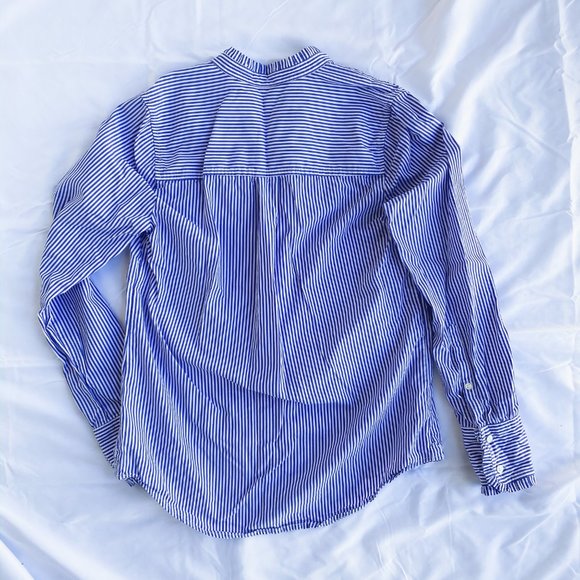 J Crew Ruffled Striped Button Up Shirt - Picture 4 of 4